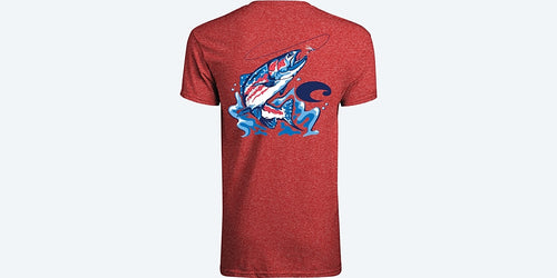 Star Spangled Trout Tee Red Heather