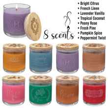 Load image into Gallery viewer, 14oz. Glass Candle Set w/ Engraving