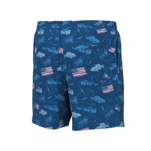 Youth Pursuit Volley Short Fish and Flags Set Sail