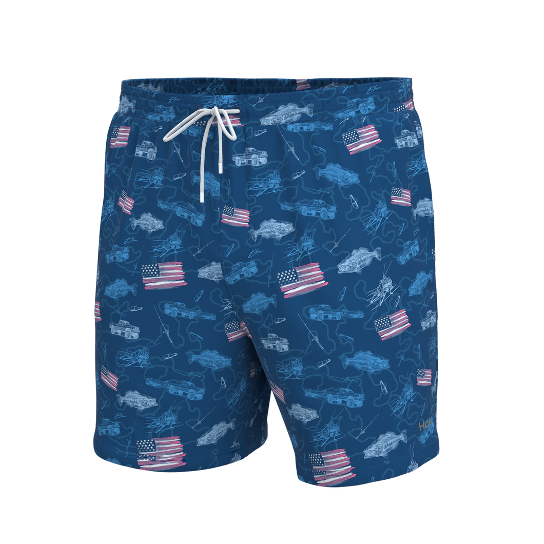 Youth Pursuit Volley Short Fish and Flags Set Sail