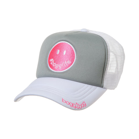 Bogg Bag Trucker Hat - Pink Smiley