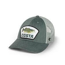 Costa XL Fit Trucker Patch Bass - Green